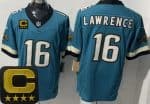 Jacksonville Jaguars #16 Trevor Lawrence Limited Green Throwback Captain Patch FUSE Vapor Jersey