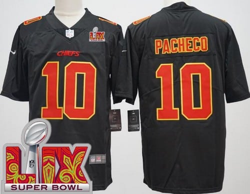 Kansas City Chiefs #10 Isiah Pacheco Limited Black Fashion Super Bowl LIX Vapor Jersey