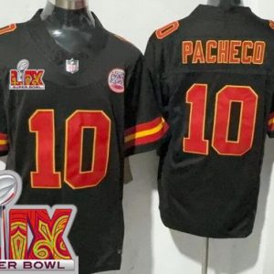 Kansas City Chiefs #10 Isiah Pacheco Limited Black Super Bowl LIX FUSE Vapor Jersey