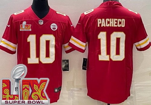 Kansas City Chiefs #10 Isiah Pacheco Limited Red Super Bowl LIX Vapor Jersey