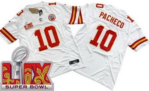 Kansas City Chiefs #10 Isiah Pacheco Limited White Super Bowl LIX FUSE Vapor Jersey