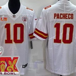 Kansas City Chiefs #10 Isiah Pacheco Limited White Super Bowl LIX Vapor Jersey
