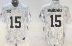 Kansas City Chiefs #15 Patrick Mahomes Limited Arctic Camo 2024 Salute to Service Jersey