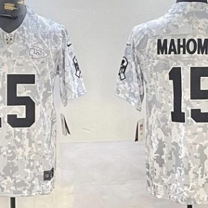 Kansas City Chiefs #15 Patrick Mahomes Limited Arctic Camo 2024 Salute to Service Jersey