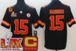 Kansas City Chiefs #15 Patrick Mahomes Limited Black C Patch Super Bowl LIX Vapor Jersey