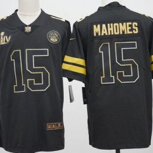 Kansas City Chiefs #15 Patrick Mahomes Limited Black Gold Vapor Jersey