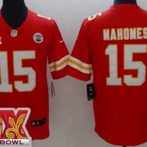 Kansas City Chiefs #15 Patrick Mahomes Limited Red Super Bowl LIX Vapor Jersey