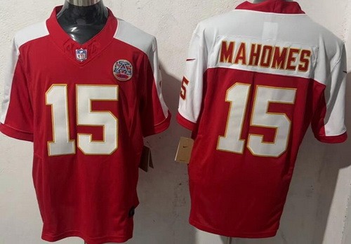 Kansas City Chiefs #15 Patrick Mahomes Limited Red Thanksgiving FUSE Vapor Jersey