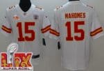 Kansas City Chiefs #15 Patrick Mahomes Limited White Super Bowl LIX Vapor Jersey