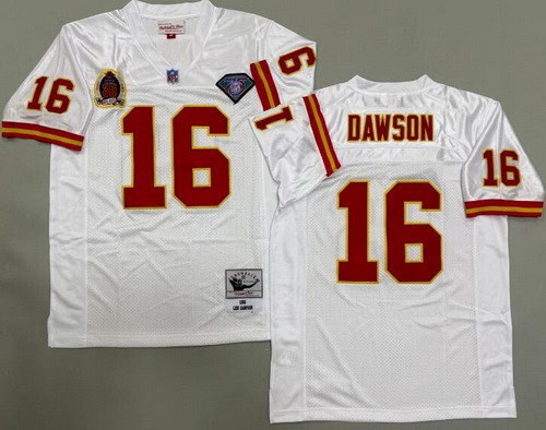 Kansas City Chiefs #16 Len Dawson White 1969 Throwback Jersey