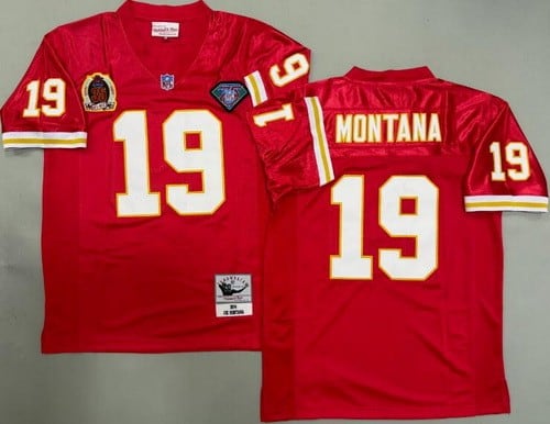 Kansas City Chiefs #19 Joe Montana Red 1994 Throwback Jersey