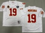 Kansas City Chiefs #19 Joe Montana White Throwback Jersey