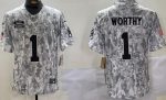 Kansas City Chiefs #1 Xavier Worthy Limited Arctic Camo 2024 Salute to Service Jersey