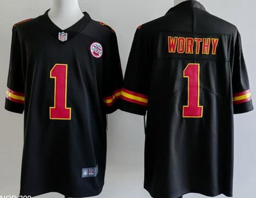 Kansas City Chiefs #1 Xavier Worthy Limited Black Vapor Jersey