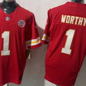 Kansas City Chiefs #1 Xavier Worthy Limited Red FUSE Vapor Jersey