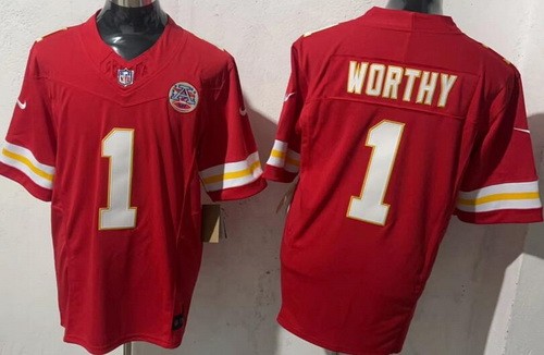 Kansas City Chiefs #1 Xavier Worthy Limited Red FUSE Vapor Jersey