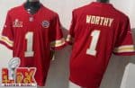 Kansas City Chiefs #1 Xavier Worthy Limited Red Super Bowl LIX FUSE Vapor Jersey