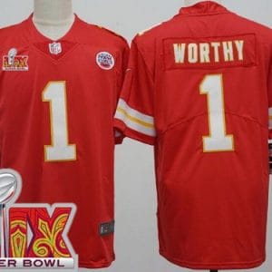 Kansas City Chiefs #1 Xavier Worthy Limited Red Super Bowl LIX Vapor Jersey