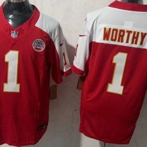 Kansas City Chiefs #1 Xavier Worthy Limited Red Thanksgiving FUSE Vapor Jersey