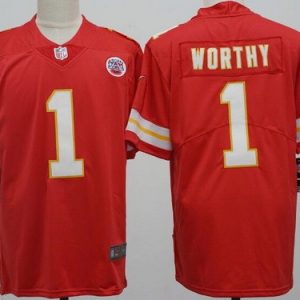 Kansas City Chiefs #1 Xavier Worthy Limited Red Vapor Jersey