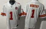 Kansas City Chiefs #1 Xavier Worthy Limited White FUSE Vapor Jersey