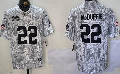 Kansas City Chiefs #22 Trent McDuffie Limited Arctic Camo 2024 Salute to Service Jersey