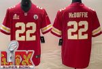 Kansas City Chiefs #22 Trent McDuffie Limited Red Super Bowl LIX Vapor Jersey