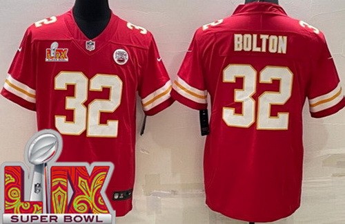 Kansas City Chiefs #32 Nick Bolton Limited Red Super Bowl LIX Vapor Jersey