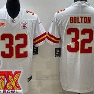 Kansas City Chiefs #32 Nick Bolton Limited White Super Bowl LIX Vapor Jersey