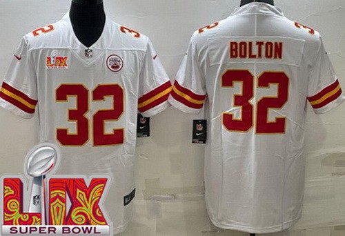 Kansas City Chiefs #32 Nick Bolton Limited White Super Bowl LIX Vapor Jersey