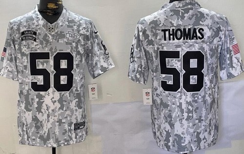Kansas City Chiefs #58 Derrick Thomas Limited Arctic Camo 2024 Salute to Service Jersey