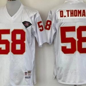 Kansas City Chiefs #58 Derrick Thomas White 1994 Throwback Jersey
