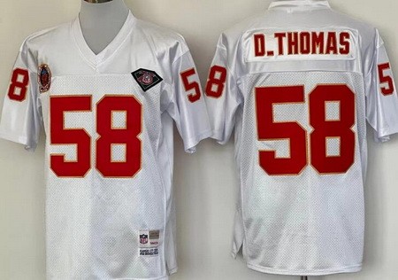 Kansas City Chiefs #58 Derrick Thomas White 1994 Throwback Jersey