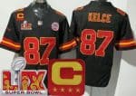 Kansas City Chiefs #87 Travis Kelce Limited Black C Patch Super Bowl LIX FUSE Vapor Jersey