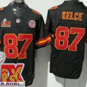 Kansas City Chiefs #87 Travis Kelce Limited Black Super Bowl LIX FUSE Vapor Jersey