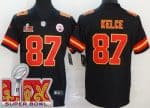 Kansas City Chiefs #87 Travis Kelce Limited Black Super Bowl LIX Vapor Jersey