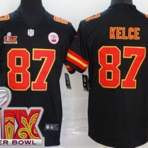 Kansas City Chiefs #87 Travis Kelce Limited Black Super Bowl LIX Vapor Jersey