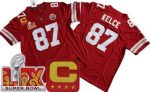 Kansas City Chiefs #87 Travis Kelce Limited Red C Patch Super Bowl LIX FUSE Vapor Jersey