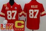 Kansas City Chiefs #87 Travis Kelce Limited Red C Patch Super Bowl LIX Vapor Jersey