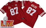 Kansas City Chiefs #87 Travis Kelce Limited Red Super Bowl LIX FUSE Vapor Jersey