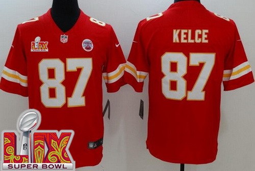 Kansas City Chiefs #87 Travis Kelce Limited Red Super Bowl LIX Vapor Jersey
