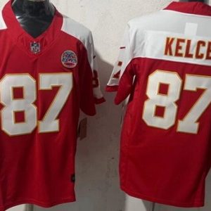 Kansas City Chiefs #87 Travis Kelce Limited Red Thanksgiving FUSE Vapor Jersey