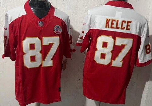 Kansas City Chiefs #87 Travis Kelce Limited Red Thanksgiving FUSE Vapor Jersey