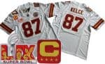 Kansas City Chiefs #87 Travis Kelce Limited White C Patch Super Bowl LIX FUSE Vapor Jersey