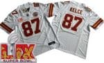 Kansas City Chiefs #87 Travis Kelce Limited White Super Bowl LIX FUSE Vapor Jersey