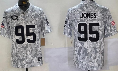 Kansas City Chiefs #95 Chris Jones Limited Arctic Camo 2024 Salute to Service Jersey