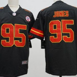 Kansas City Chiefs #95 Chris Jones Limited Black Fashion Vapor Jersey