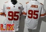 Kansas City Chiefs #95 Chris Jones Limited White Super Bowl LIX FUSE Vapor Jersey