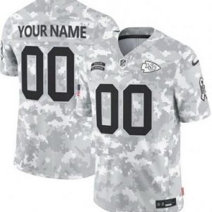 Kansas City Chiefs Customized Limited Arctic Camo 2024 Salute to Service Jersey