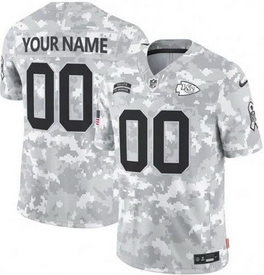 Kansas City Chiefs Customized Limited Arctic Camo 2024 Salute to Service Jersey